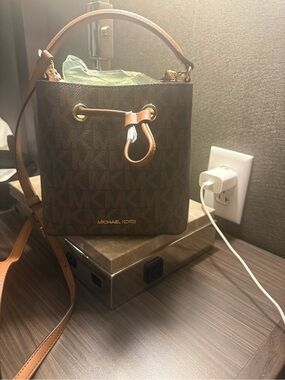Brown Women's Bucket Tote Bag mini tote bag